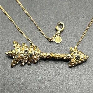 Alexis Bittar Crystal Arrow Pendant Necklace, AB Rhinestone Arrow Jewelry